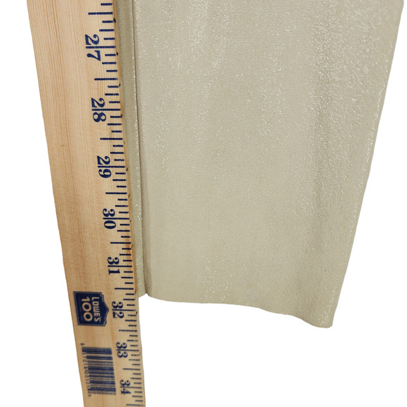 Alice‎ + Olivia Leather Pant 2 Women Cream Gold Metallic Sparkly Skinny Zip USA - Picture 13 of 13